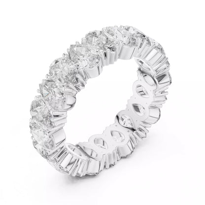 Solitaire Band Ring in White Gold - side view
