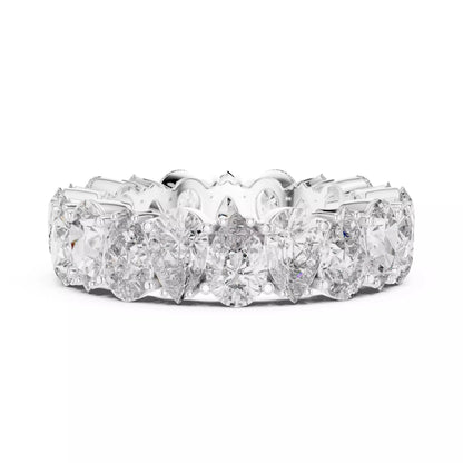 Solitaire Band Ring in White Gold - angle view