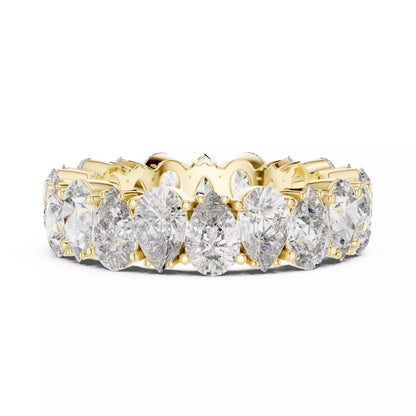 Solitaire Band Ring in Yellow Gold - front view