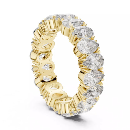 Solitaire Band Ring in Yellow Gold - angle view