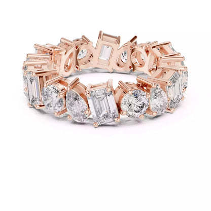 Solitaire Band Ring in Rose Gold - front view