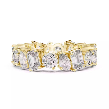 Solitaire Band Ring in Yellow Gold - front view