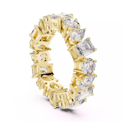 Solitaire Band Ring in Yellow Gold - angle view