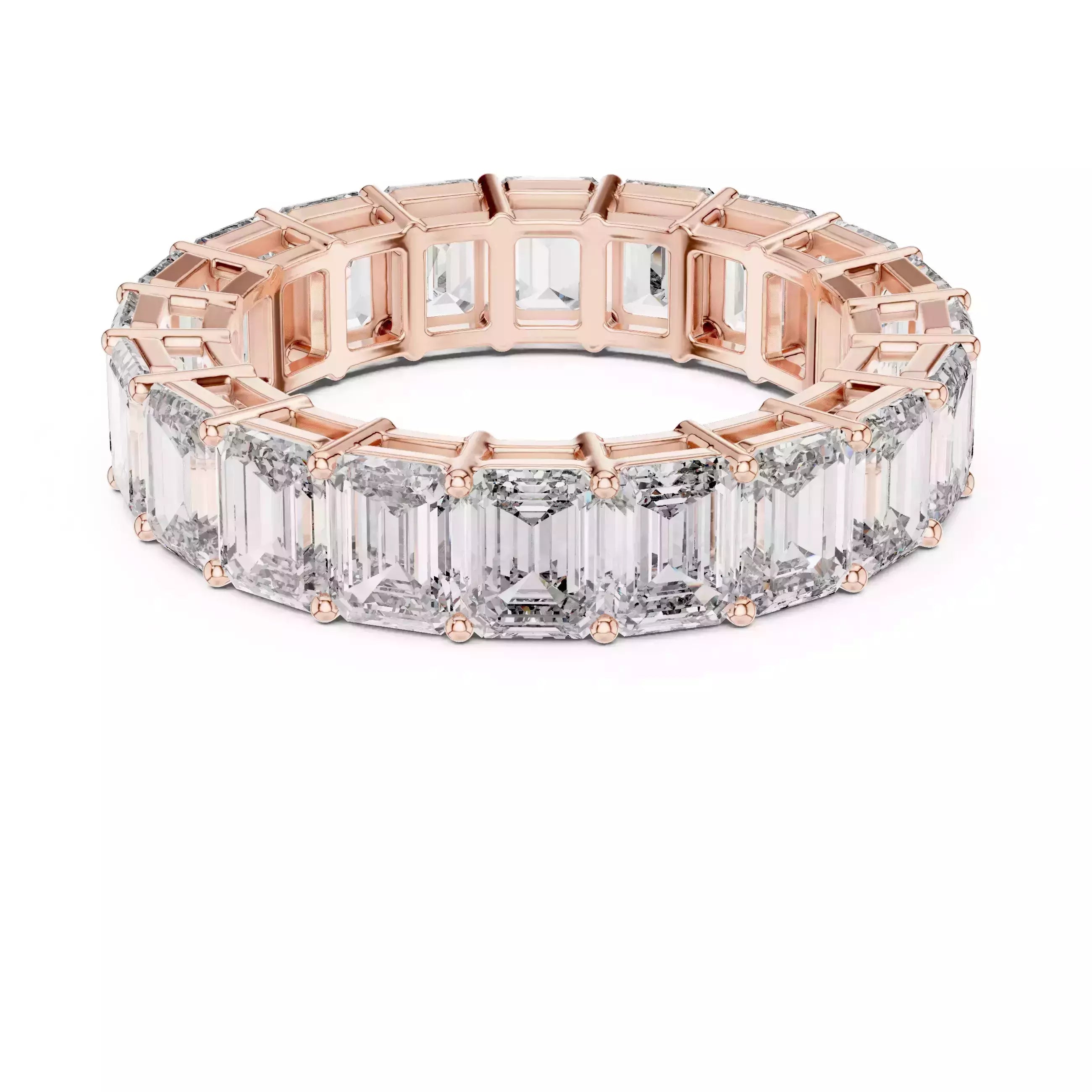 Solitaire Band Ring in Rose Gold - front view