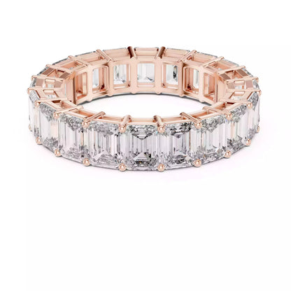 Solitaire Band Ring in Rose Gold - front view