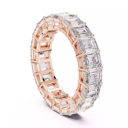 Solitaire Band Ring in Rose Gold - side view