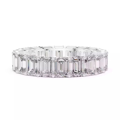 Solitaire Band Ring in White Gold - angle view