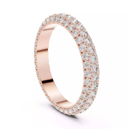 Solitaire Band Ring in Rose Gold - side view