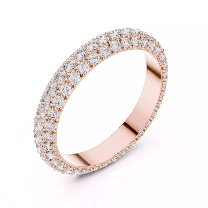 Solitaire Band Ring in Rose Gold - angle view