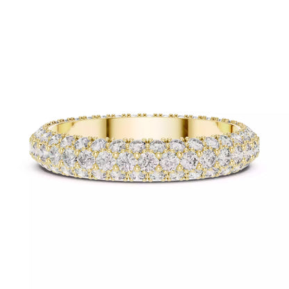 Solitaire Band Ring in Yellow Gold - front view