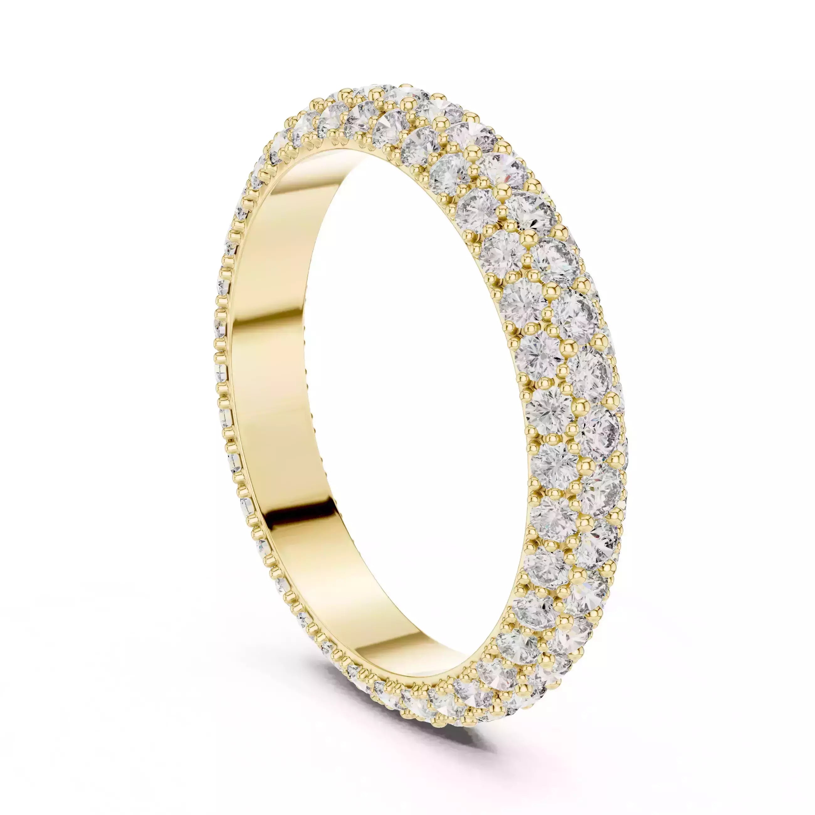Solitaire Band Ring in Yellow Gold - angle view