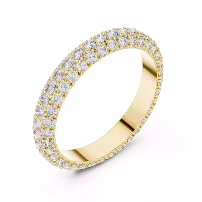 Solitaire Band Ring in Yellow Gold - detail view