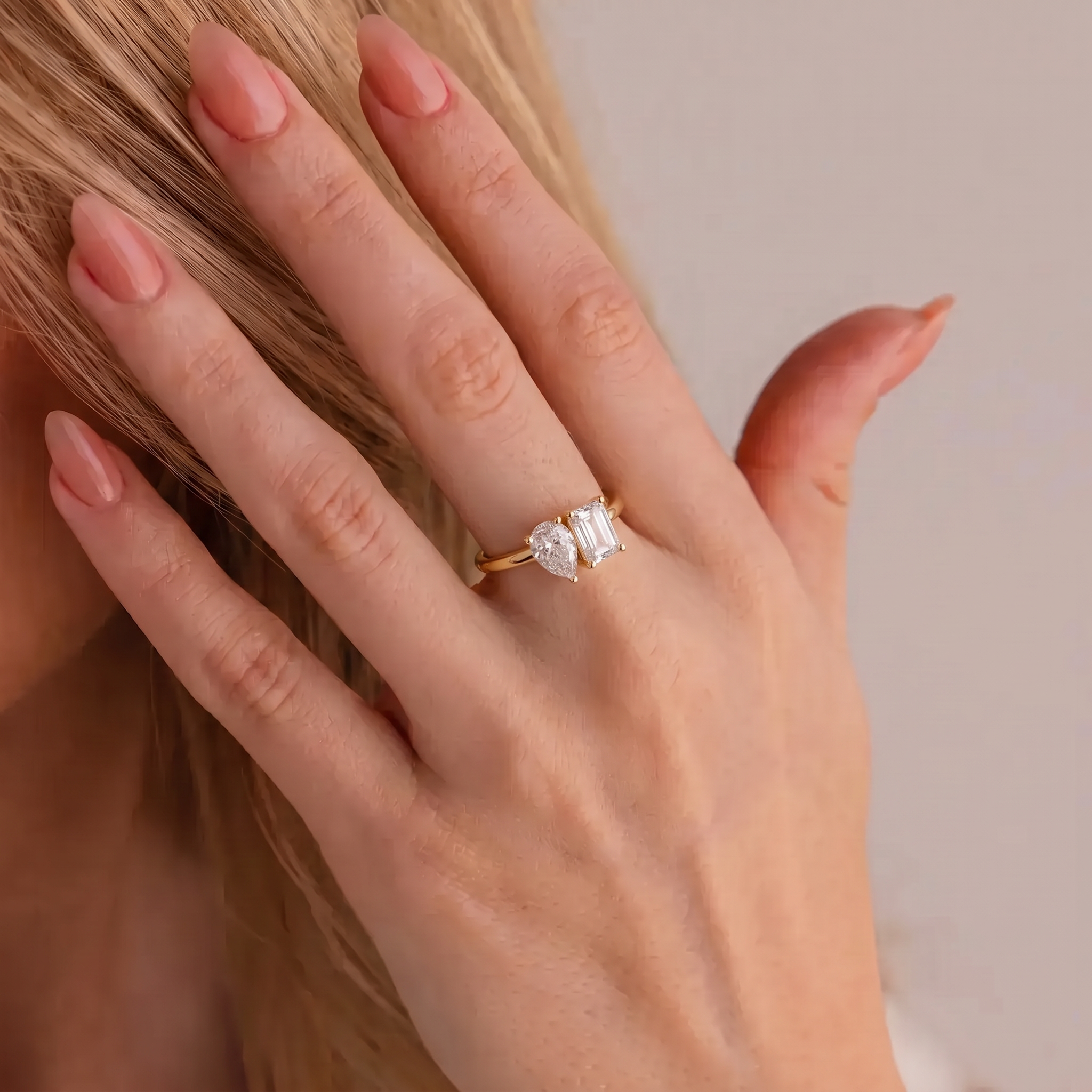 Toi Et Moi Pear And Radiant Cut Engagement Ring